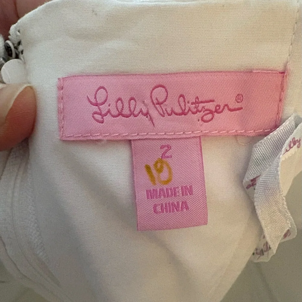 LILLY PULITZER Fit & Flare Dress Sz 2 White - Picture 9 of 9